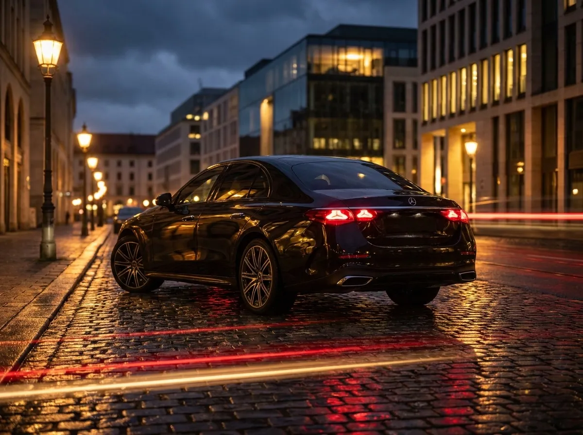 Mercedes-Benz E-Klasse bei Nacht